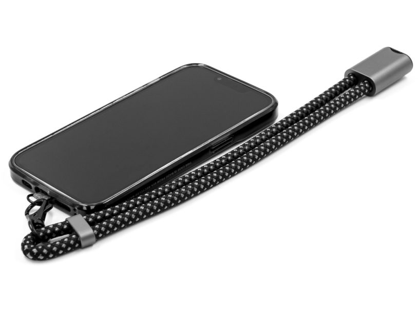Ремешок-держатель для телефона с зарядным кабелем USB-C - USB-C Lany Wristband Charge Eco, серый (Изображение 9)