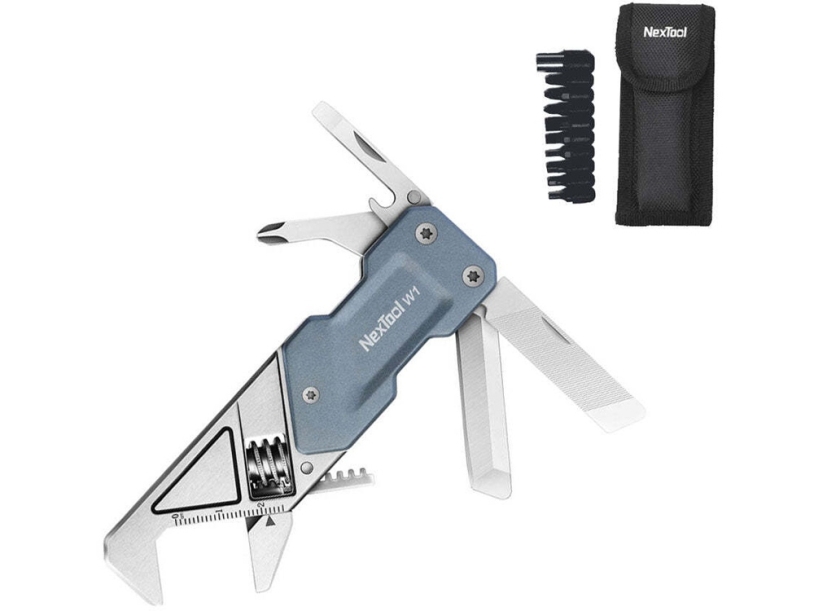 Мультитул-ключ Nextool Light Wrench W1 с набором бит, 6 функций, голубо-серый (NE20270) (Изображение 1)