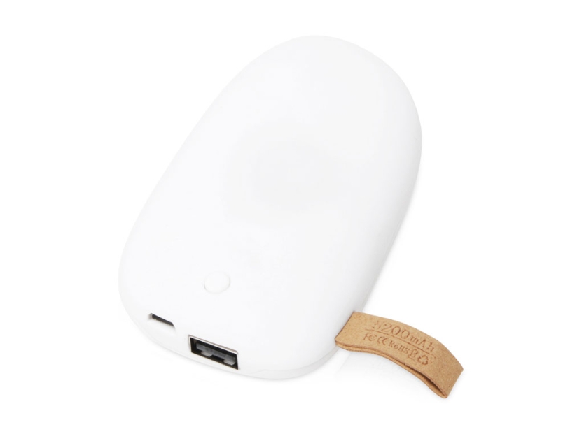 Внешний аккумулятор в форме камня Stone, 5200 mAh, белый (Р) (Изображение 1)