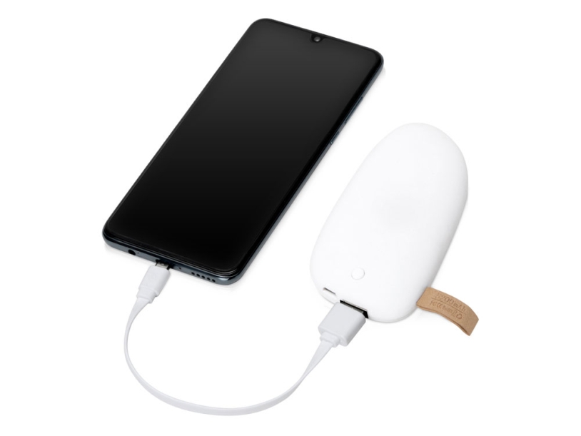 Внешний аккумулятор в форме камня Stone, 5200 mAh, белый (Р) (Изображение 2)