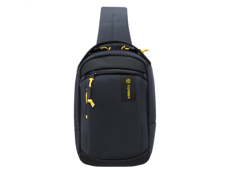 Рюкзак TORBER VOYAGE на одно плечо, серый, полиэстер 900D, 20х10х30 см, 5 л (Изображение 1)
