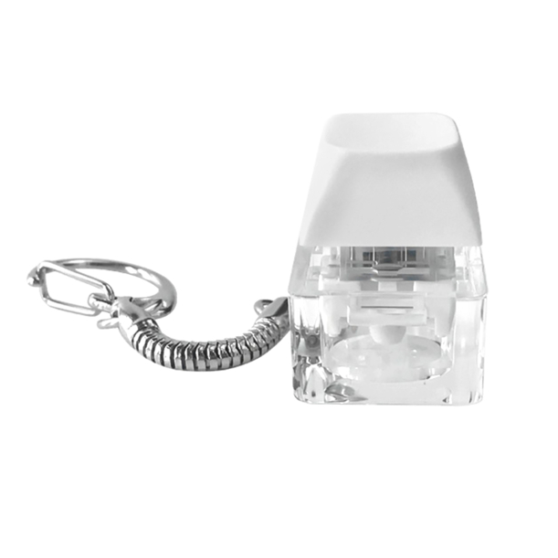 Брелок PUSH ME с LED подсветкой, Белый (Изображение 1)