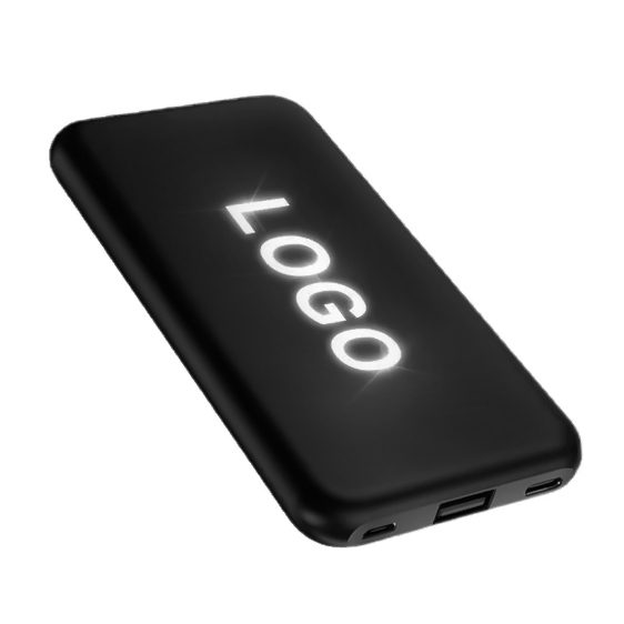 Внешний аккумулятор Kugo, 10000 mAh с подсветкой гравировки, черный (Изображение 2)