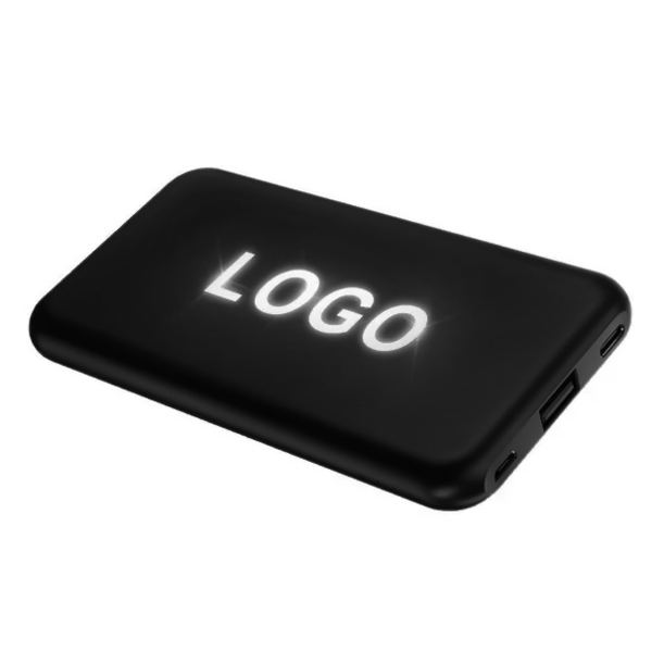 Внешний аккумулятор Kugo, 10000 mAh с подсветкой гравировки, черный (Изображение 3)