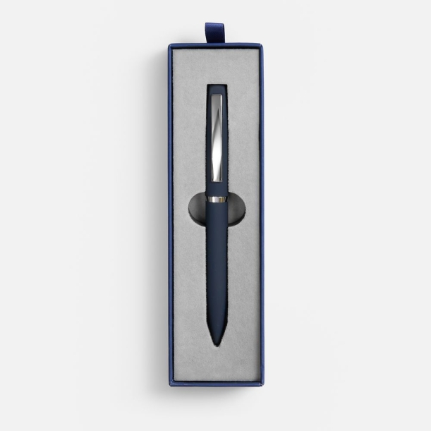 Ручка шариковая Bolt Soft Touch в футляре, синяя (Изображение 2)