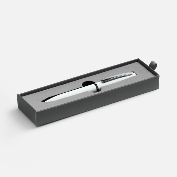 Ручка шариковая Bolt Soft Touch в футляре, белая (Изображение 1)