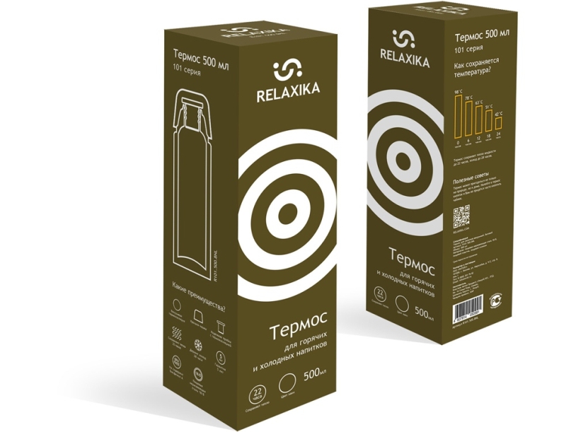 Термос Relaxika 101, 500 мл (хаки) 500 (Изображение 13)