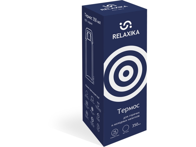 Термос Relaxika 101, 350 мл (темно-синий) 350 (Изображение 11)