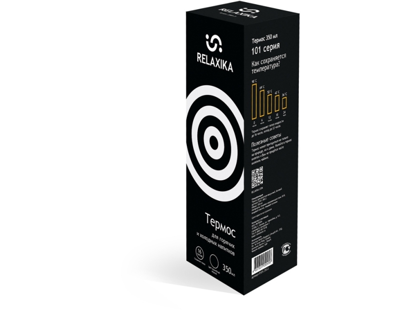 Термос Relaxika 101, 350 мл (черный) 350 (Изображение 12)