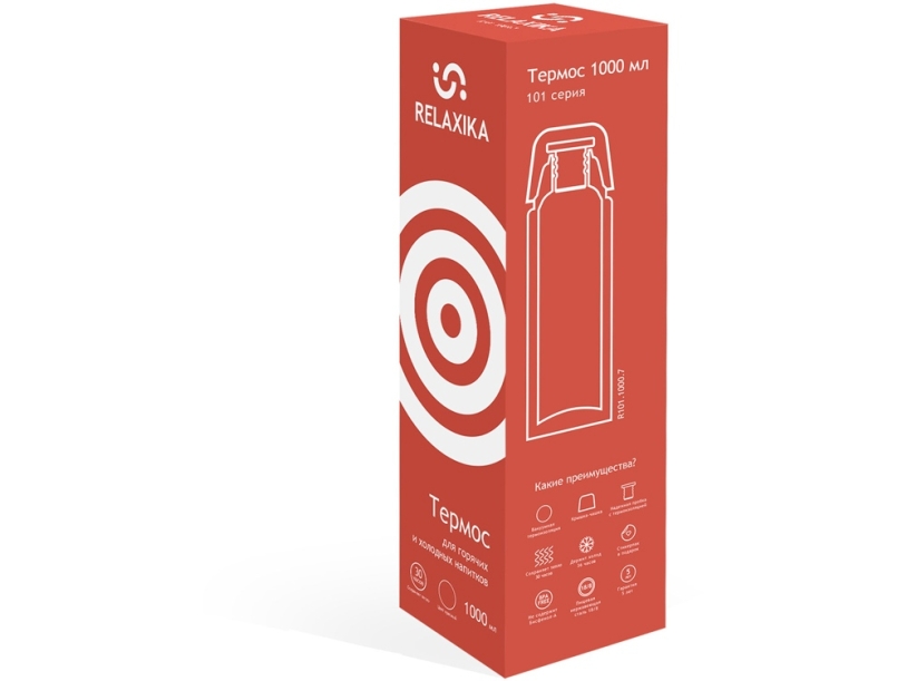 Термос Relaxika 101, 1 л (красный) 1000 (Изображение 12)