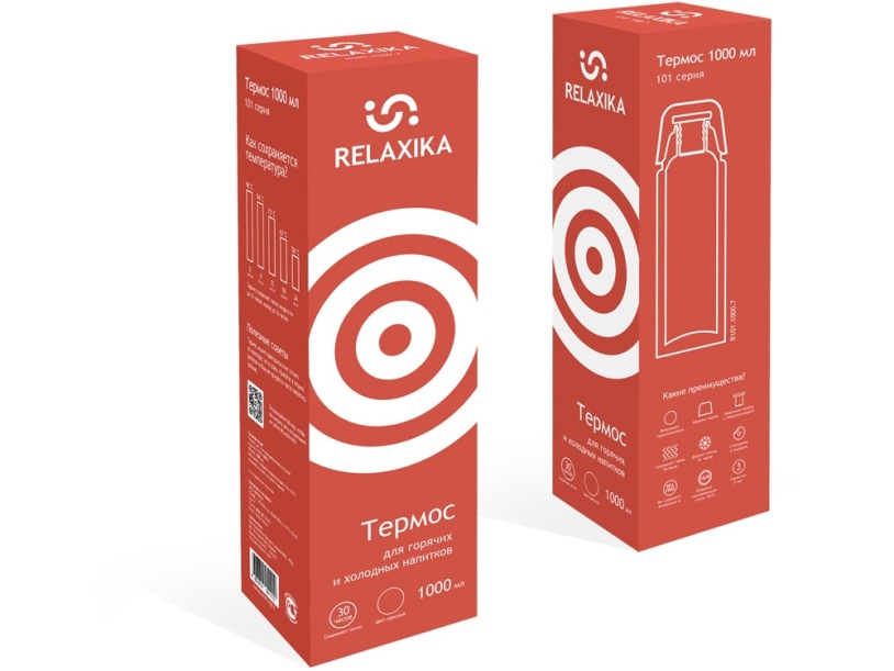 Термос Relaxika 101, 1 л (красный) 1000 (Изображение 13)
