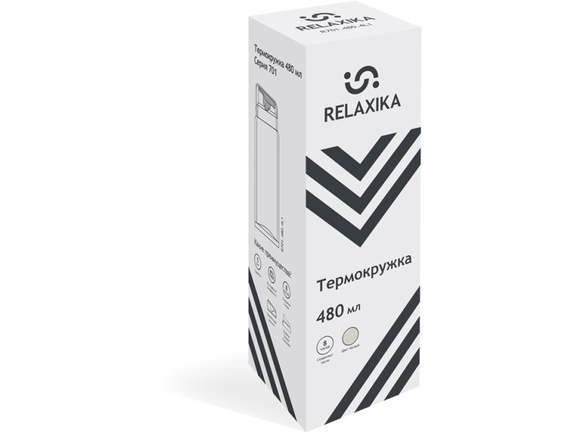 Термос Relaxika 701, 480 мл (белый)  (Изображение 18)