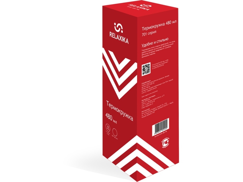 Термос Relaxika 701, 480 мл (красный)  (Изображение 17)