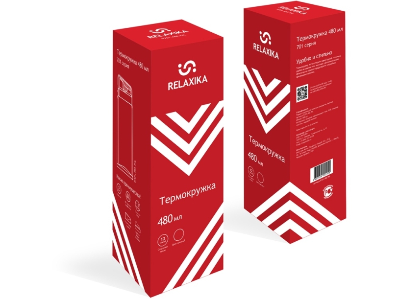 Термос Relaxika 701, 480 мл (красный)  (Изображение 19)