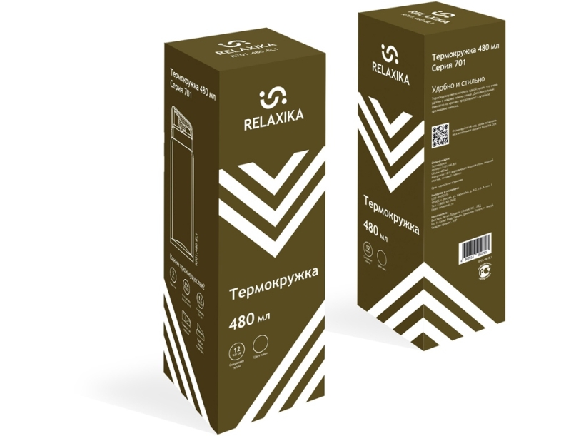 Термос Relaxika 701, 480 мл (хаки)  (Изображение 19)