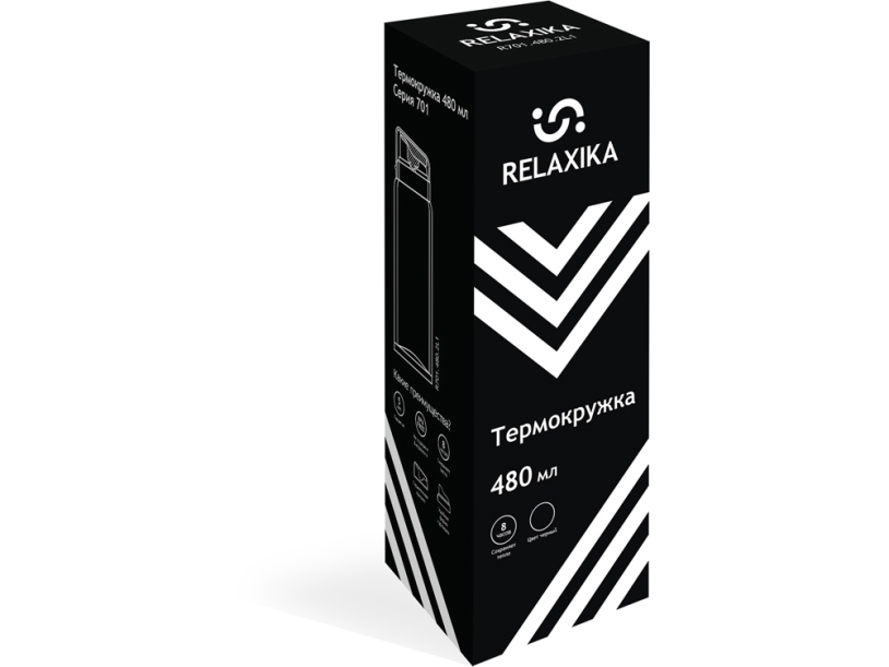 Термос Relaxika 701, 480 мл (черный)  (Изображение 18)