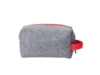 Косметичка из РПЕТ фетра с ручкой Felt (серый/красный)  (Изображение 4)
