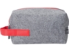 Косметичка из РПЕТ фетра с ручкой Felt (серый/красный)  (Изображение 5)