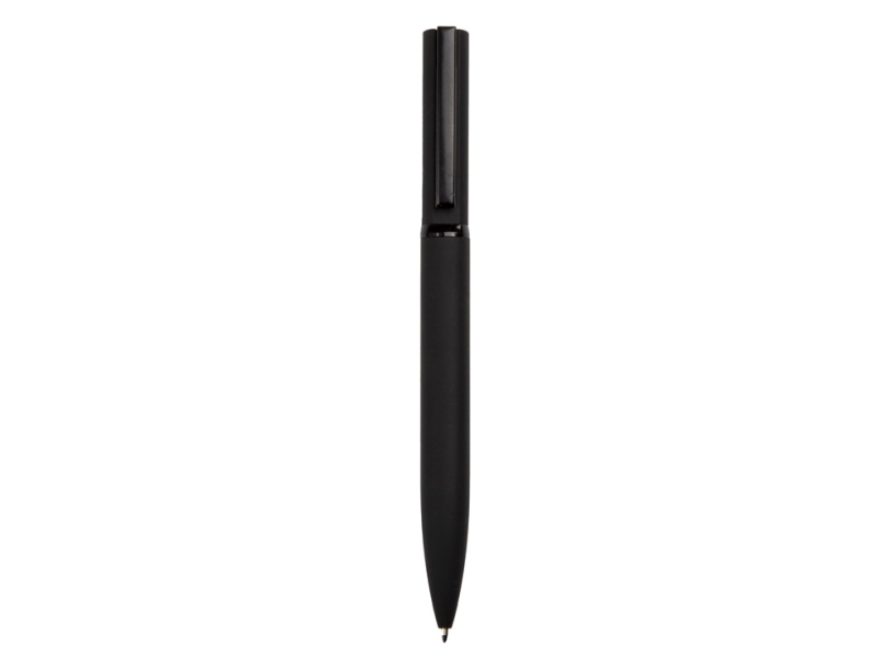 Ручка шариковая металлическая Siegfried Silver soft-touch с зеркальным слоем (черный)  (Изображение 2)