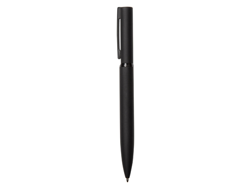 Ручка шариковая металлическая Siegfried Silver soft-touch с зеркальным слоем (черный)  (Изображение 3)
