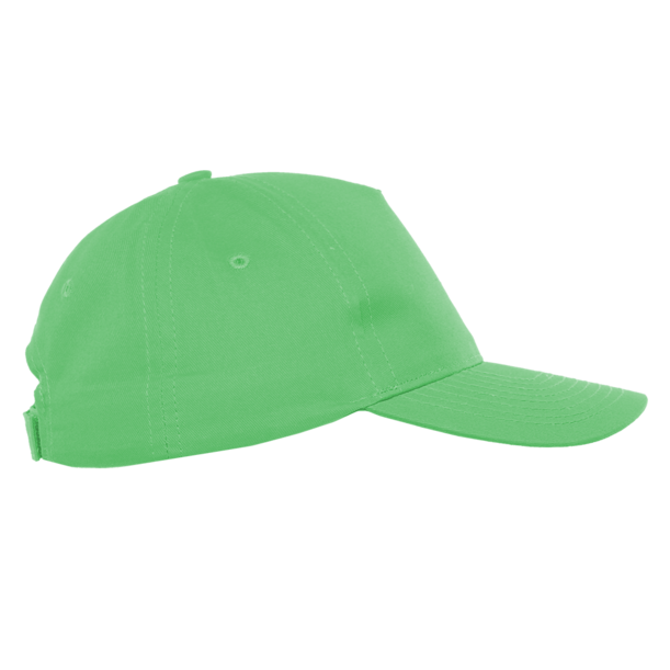 Бейсболка STAN 5 клиньев хлопок 150, 10J (Ярко-зелёный) (Изображение 3)