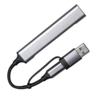 USB-хаб BRANCH 4 в 1, серый, алюминий (Изображение 1)