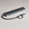 USB-хаб ROOT 8 в 1, серый, алюминий (Изображение 2)