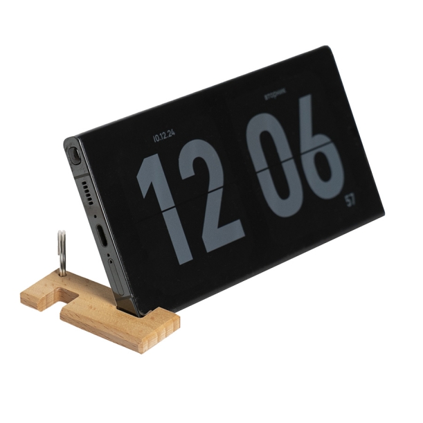 Брелок-подставка для телефона, 6 x 2,5 x 0,7 cм. Пазы 1 и 1,4 см, бук (Изображение 4)