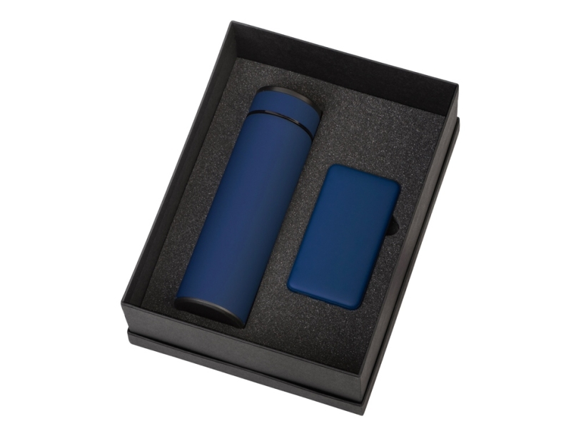 Подарочный набор COLOR IT c термосом и повербанком (темно-синий) 10000 mAh (Изображение 2)