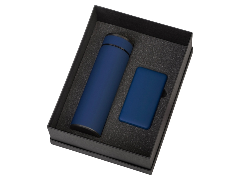 Подарочный набор COLOR IT c термосом и повербанком (темно-синий) 5000 mAh (Изображение 2)