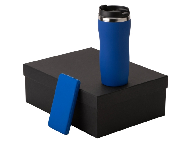 Подарочный набор COLOR IT c термокружкой и повербанком (синий) 10000 mAh (Изображение 1)