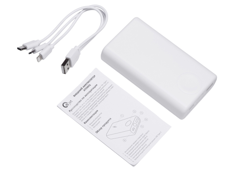 Внешний беспроводной аккумулятор 2-в-1 с функцией зарядки Apple Watch, QC/PD AtomIQ, 10000 мАч (белый)  (Изображение 6)