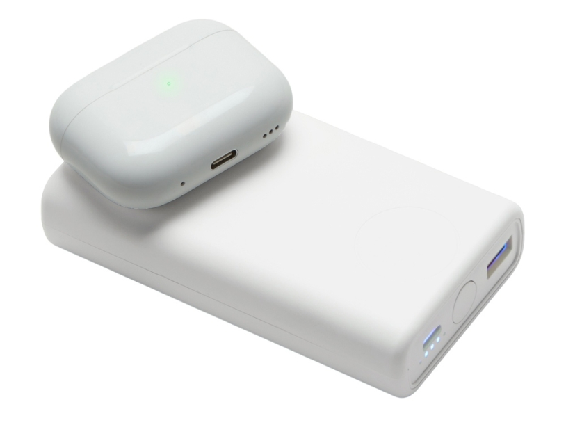 Внешний беспроводной аккумулятор 2-в-1 с функцией зарядки Apple Watch, QC/PD AtomIQ, 10000 мАч (белый)  (Изображение 8)
