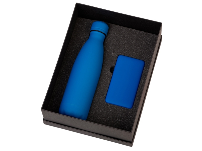 Подарочный набор COLOR IT с термобутылкой и повербанком (синий) 10000 mAh (Изображение 2)