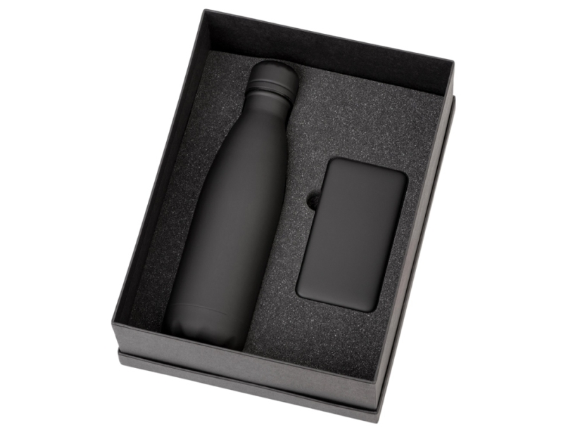 Подарочный набор COLOR IT с термобутылкой и повербанком (черный) 10000 mAh (Изображение 2)