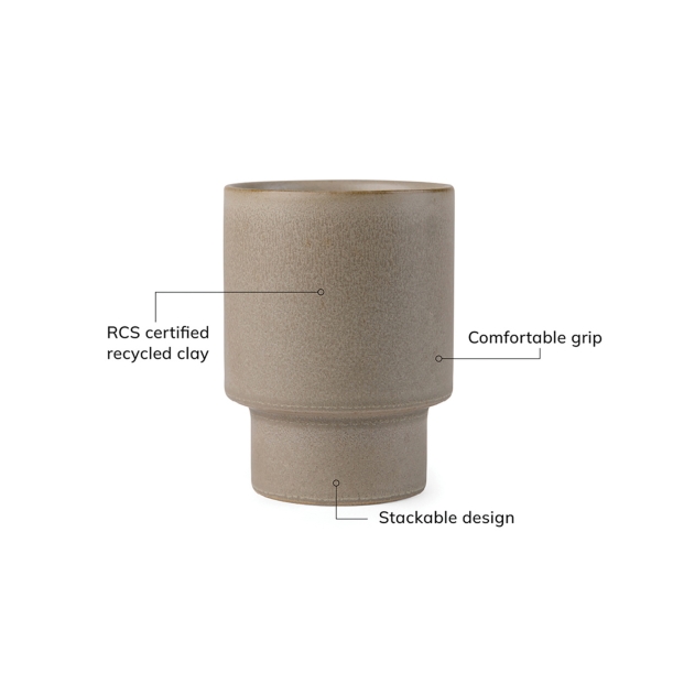 Стакан VINGA Nagano pure из глины RCS, 300 мл (Изображение 6)
