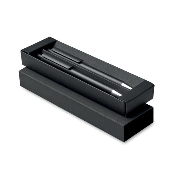 Recycled aluminium pen set (черный) (Изображение 1)