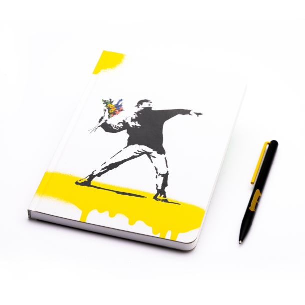 Набор Pininfarina Banksy Метатель цветов: шариковая ручка GrafeeX и блокнот линованный из каменной б (Изображение 1)