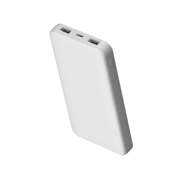 Внешний аккумулятор Polus, 10000 Mah, софт-тач покрытие, белый (Изображение 3)