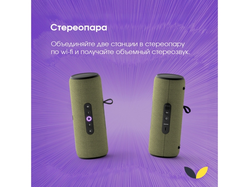 Умная портативная колонка Яндекс Станция Стрит с Алисой, зеленый (YNDX-00030GRN) (Изображение 9)