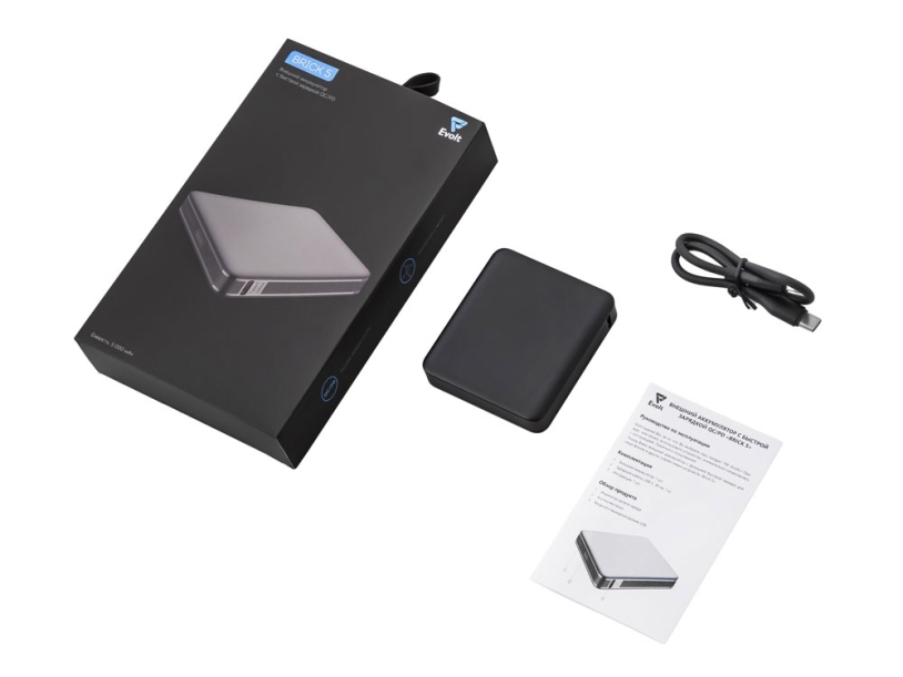 Внешний аккумулятор Brick 5 с быстрой зарядкой PD, 5000 мАч (черный) 5000 mAh (Изображение 7)