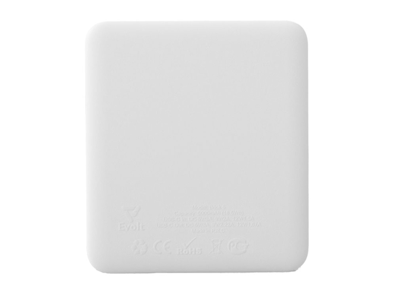 Внешний аккумулятор Brick 5 с быстрой зарядкой PD, 5000 мАч (белый) 5000 mAh (Изображение 3)