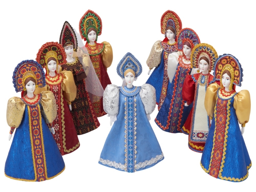 Подарочный набор: кукла фарфоровая, мёд с миксом из орехов (синий/красный/коричневый/разноцветный)  (Изображение 6)