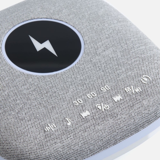 Bluetooth колонка с беспроводной зарядкой и подсветкой Terrafonic, серая (Изображение 6)