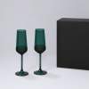 Подарочный набор 2 бокала для шампанского Emerald в черной коробке (Изображение 1)