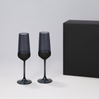 Подарочный набор 2 бокала для шампанского Black Edition в черной коробке
