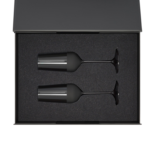 Подарочный набор 2 бокала для шампанского Black Edition в черной коробке (Изображение 2)
