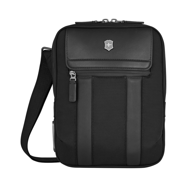 Сумка через плечо VICTORINOX Architecture Urban2 Crossbody Bag, черный, полиэстер/кожа, 22x9x28 см, 6 л (Изображение 1)