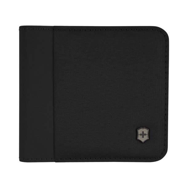 Бумажник VICTORINOX Travel Essentials Bi-Fold Wallet, с защитой от сканирования RFID, чёрный, полиэстер, 11x2x10 см (Изображение 1)