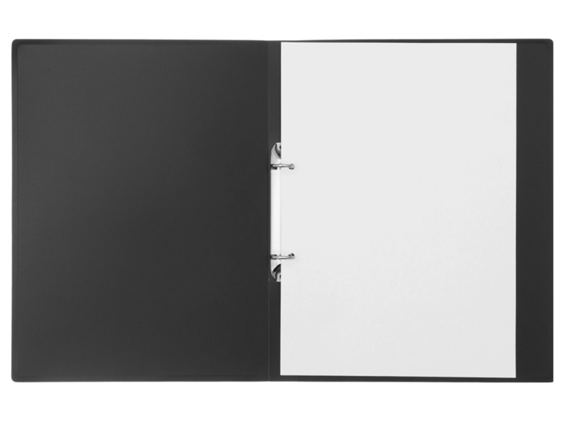 Папка пластиковая с 2 кольцами, черный (Изображение 7)